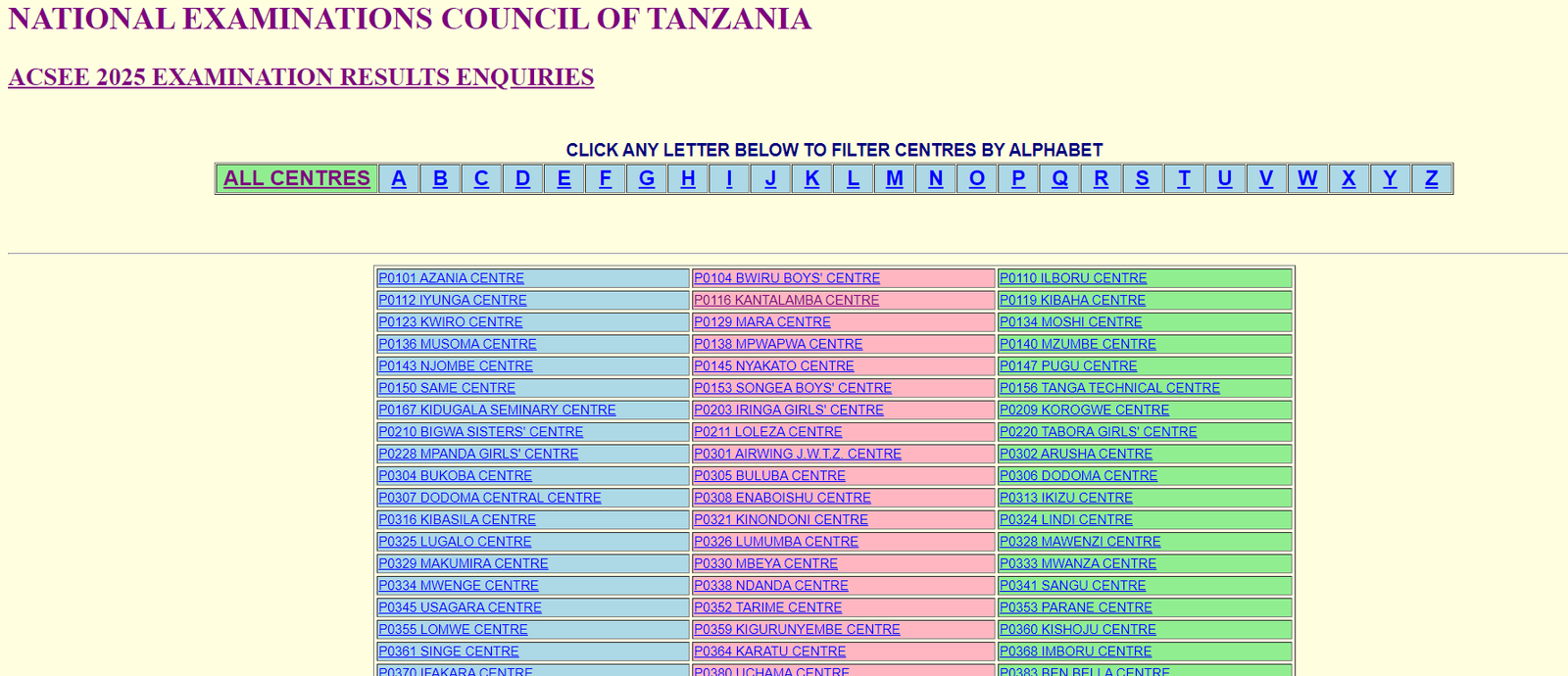 ACSEE Results 2025 Released for Zanzibar Form Six Candidates